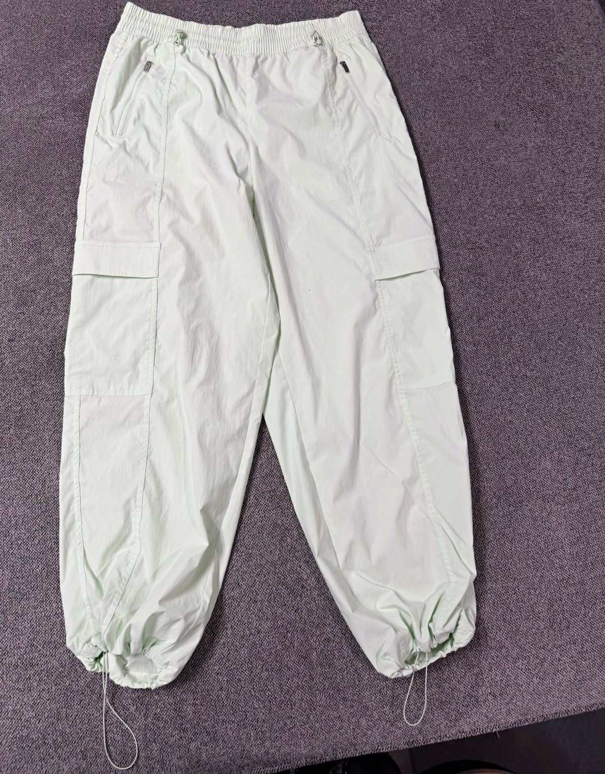 Athleta Women’s Green Jogger Pants L Pull On Elastic Waist Pockets Nylon