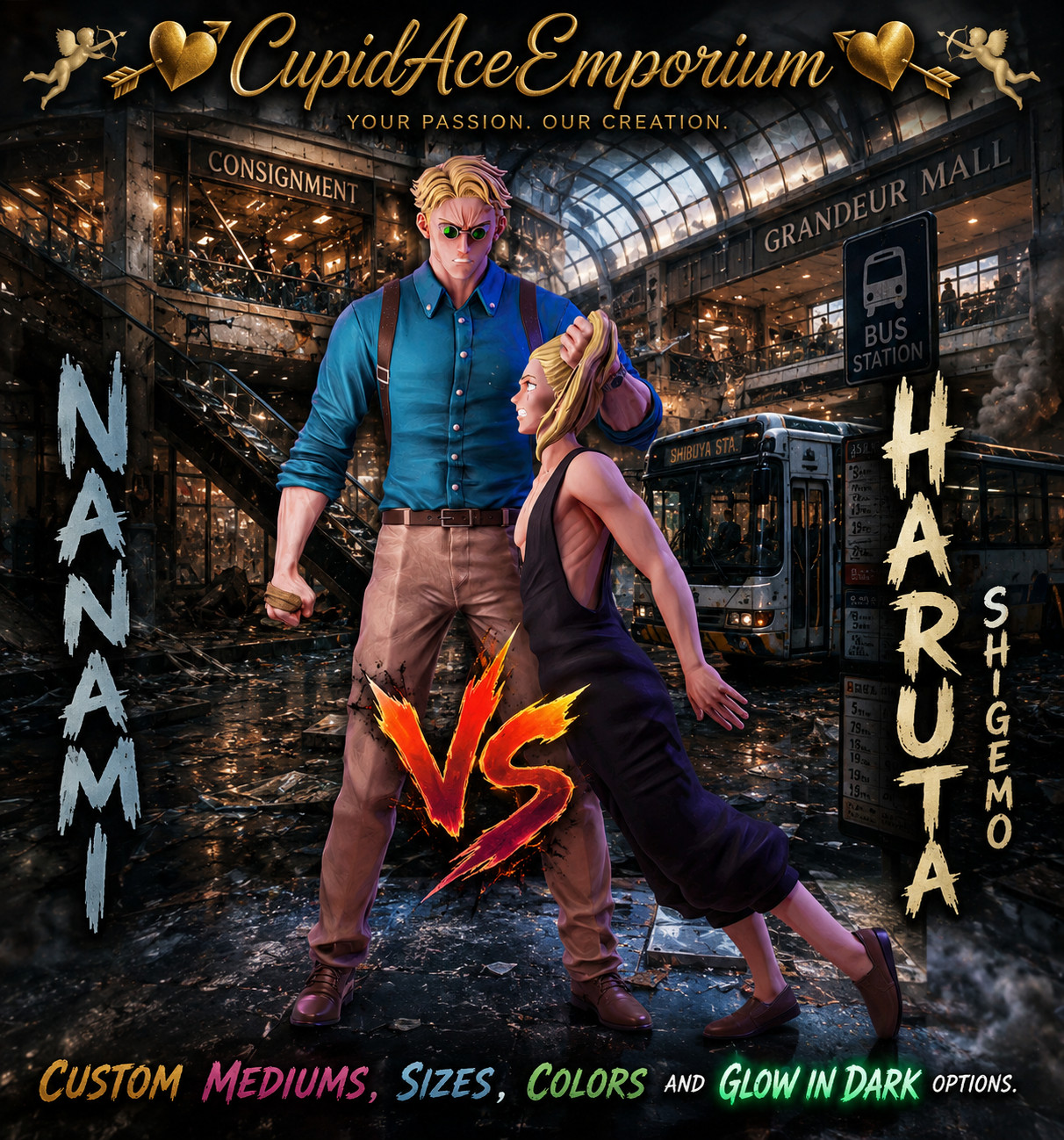 JJK: Kento Nanami Vs. Haruta Shigemo. Battle Scene. Custom Mediums, Custom Sizes