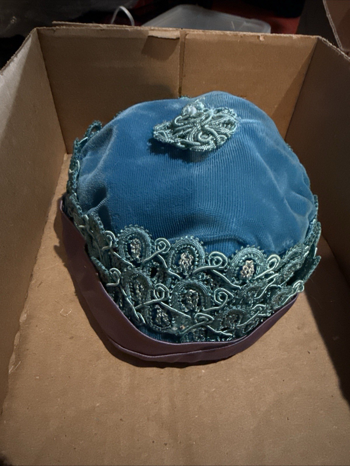 1940s /50s Women’s Red Velvet Hat 