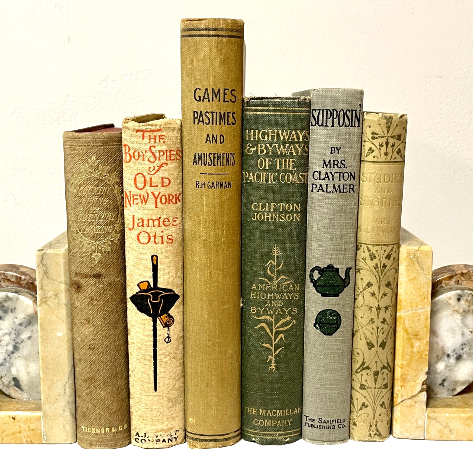Antique Decorative Book Lot 6 First Editions Illust\'d Gilt 1864-1914 California