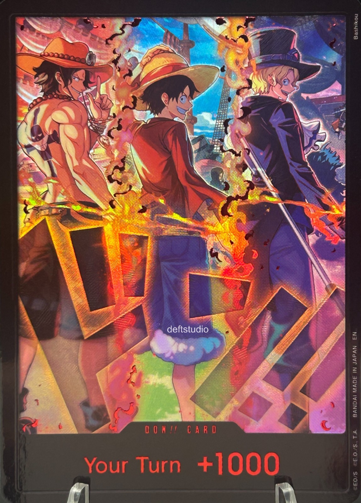 • Ace Luffy Sabo • DON Card 3rd Anivesary Holo Promo Foil TCG NM • Ace Luffy Sabo • DON Card 3rd Anivesary Holo Promo Foil TCG NM