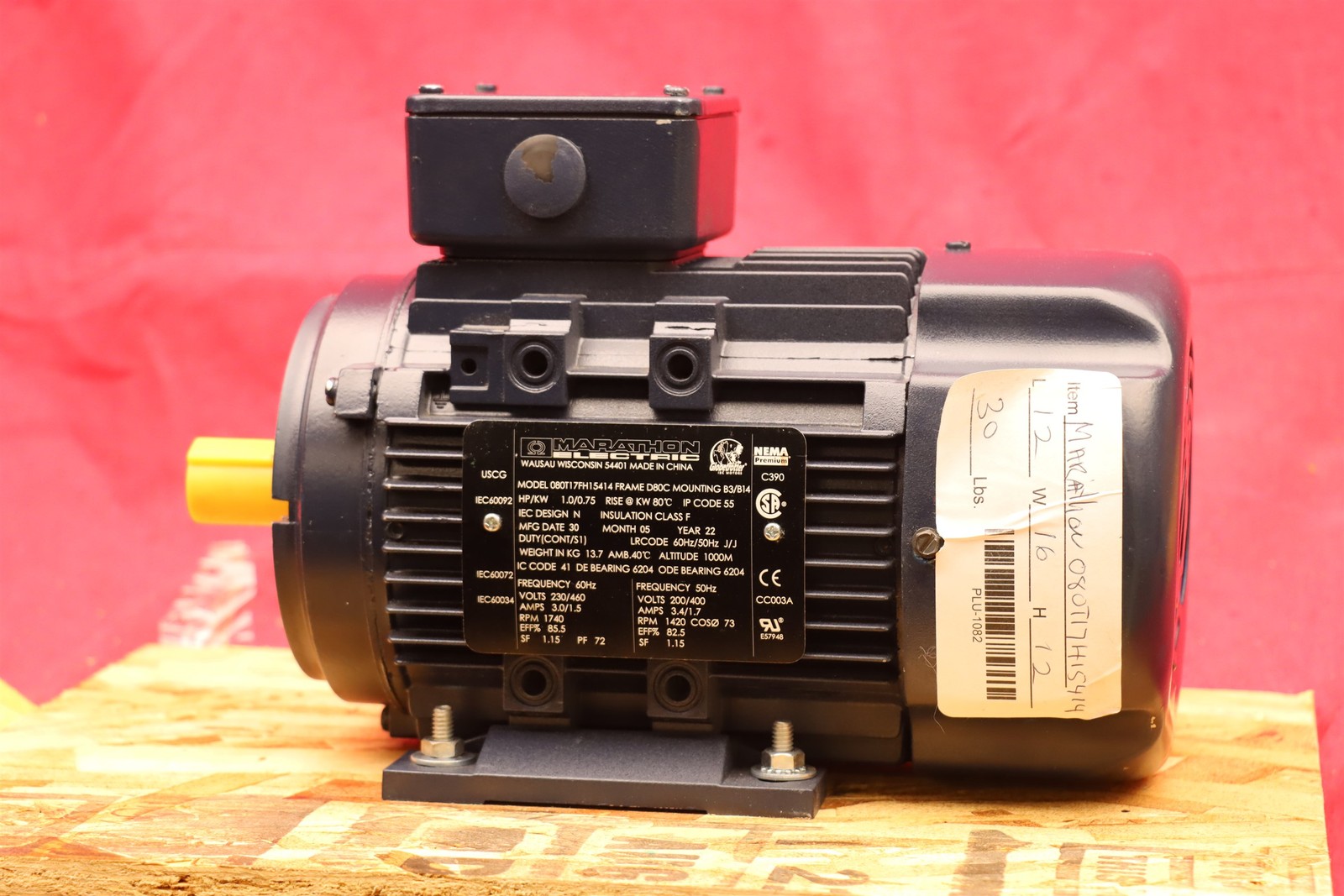 Leeson Marathon 080T17FH15414 1hp 3ph, 230/460VAC 1/3 hp, 1800 rpm NEW. 