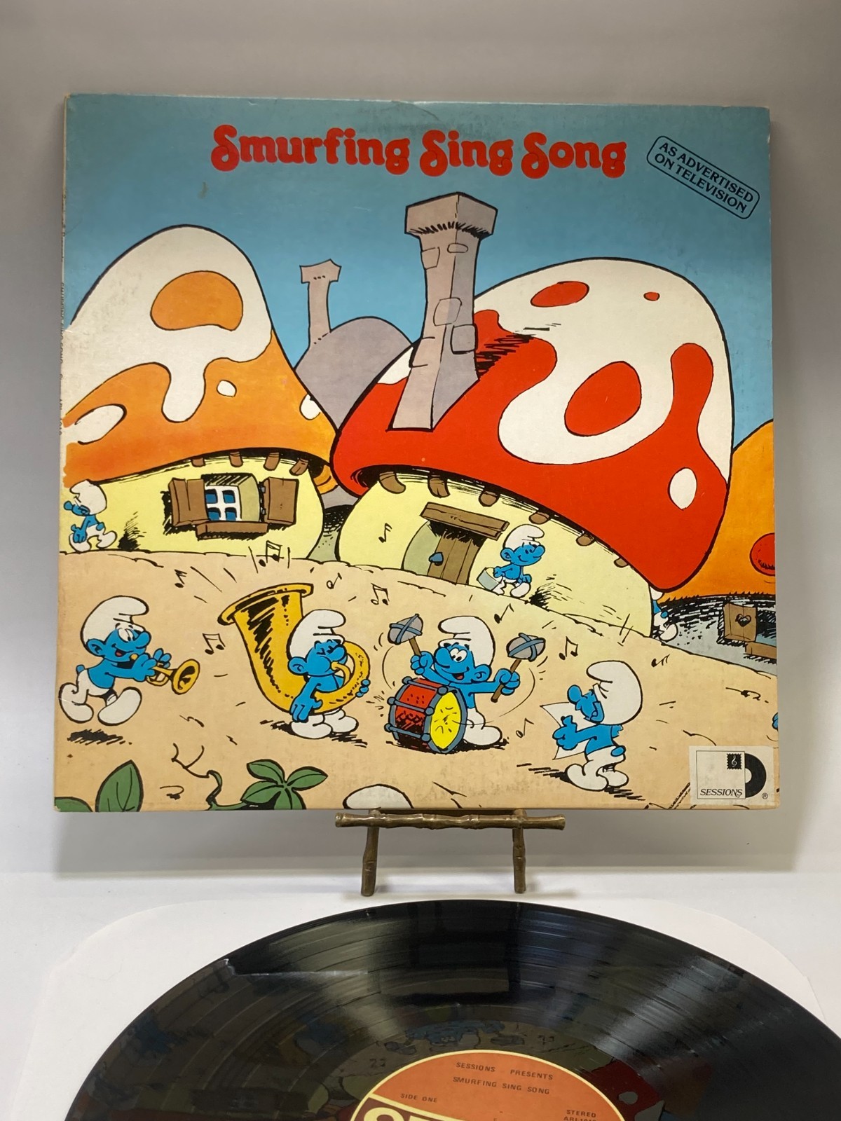 The Smurfs Smurfing Sing Song Vinyl LP 1980 Sessions Record ARI-1018