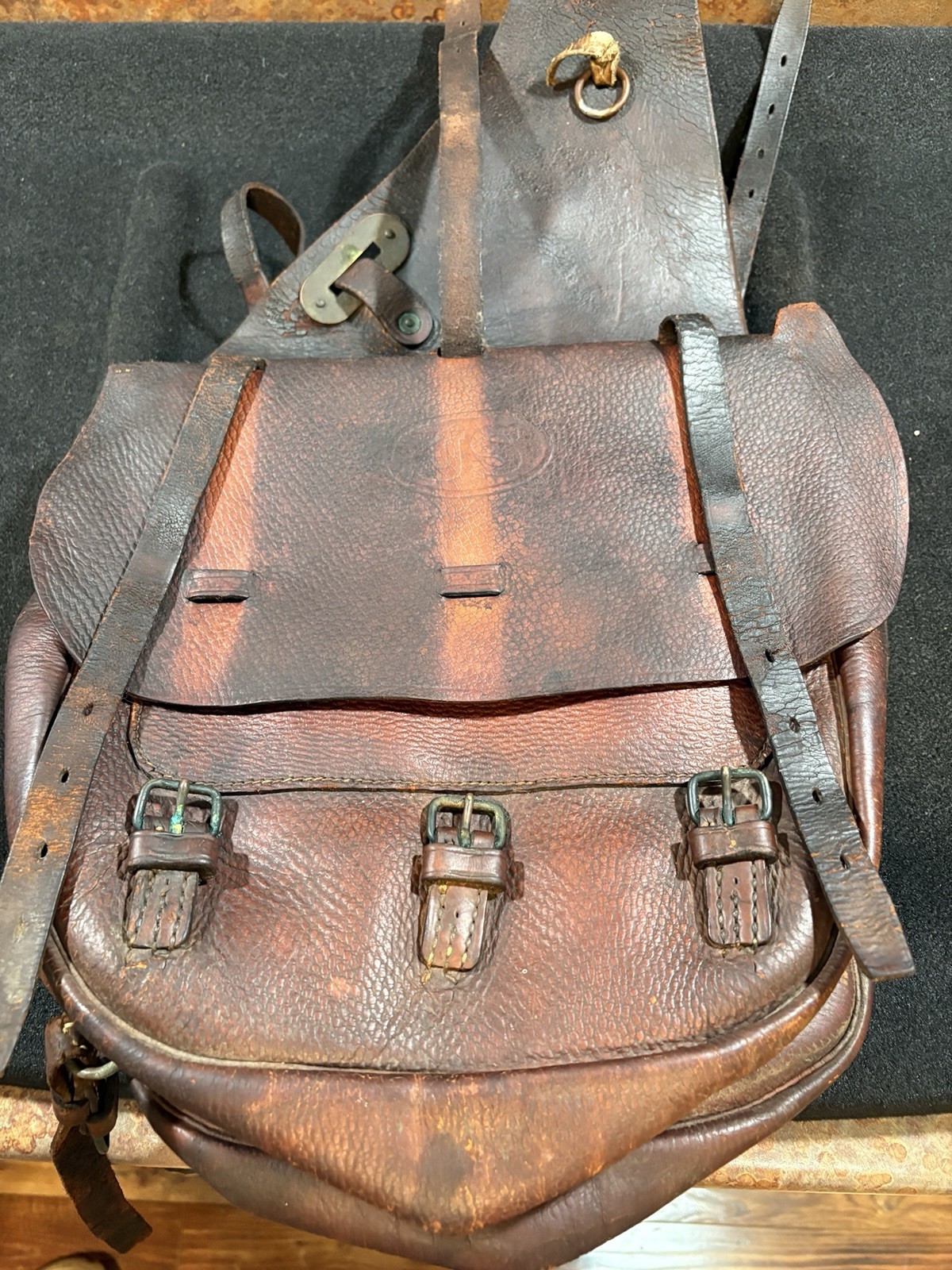 Antique leather WWI era cavalry saddle bags with canvas inserts. Antique leather WWI era cavalry saddle bags with canvas inserts.