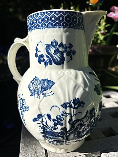 Antique Worcester Parrot Pecking Fruit Jug 1770 - 1775