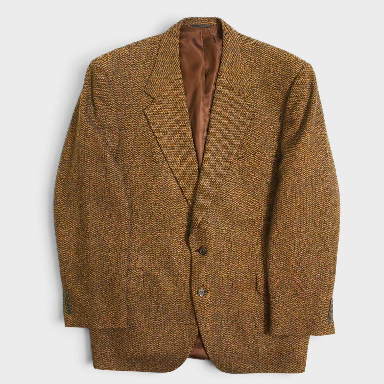 Vintage Tom James Sport Coat 46S Brown Tweed Wool 2 Button Vintage Tom James Sport Coat 46S Brown Tweed Wool 2 Button