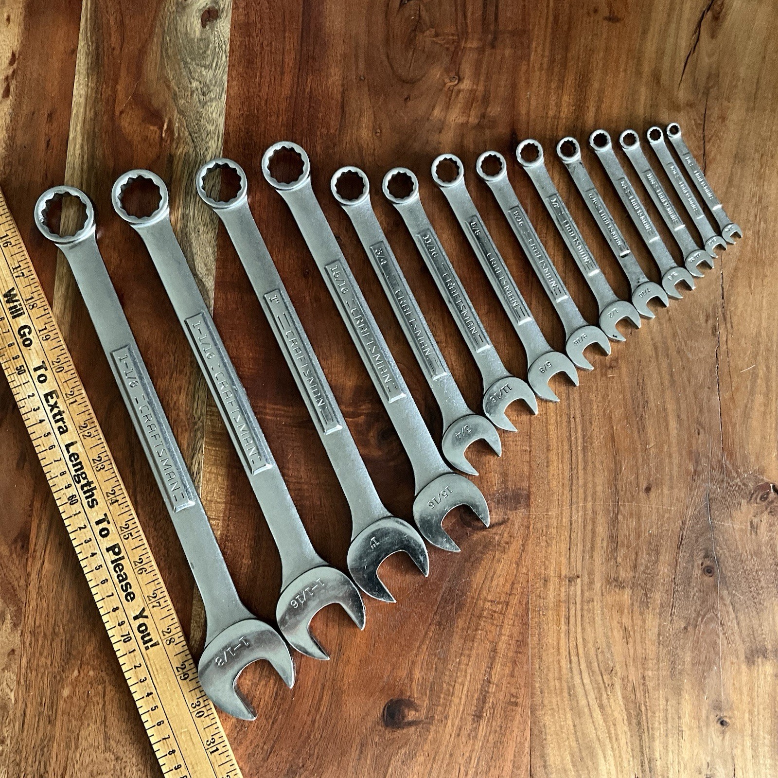 Vintage 14 pc Craftsman Combination Wrench Set 12 Point D-AC 1-1/8 Vintage 14 pc Craftsman Combination Wrench Set 12 Point D-AC 1-1/8