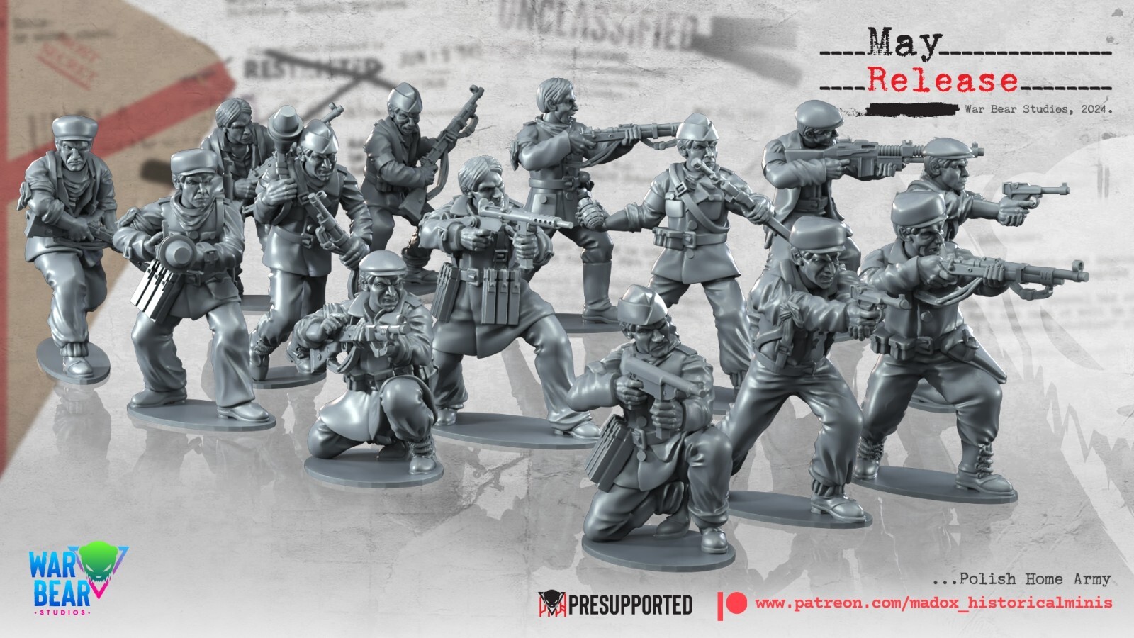 BattleCat Miniatures WW2 Polish Home Army Infantry Bolt Action WWII 20mm 28mm 3D