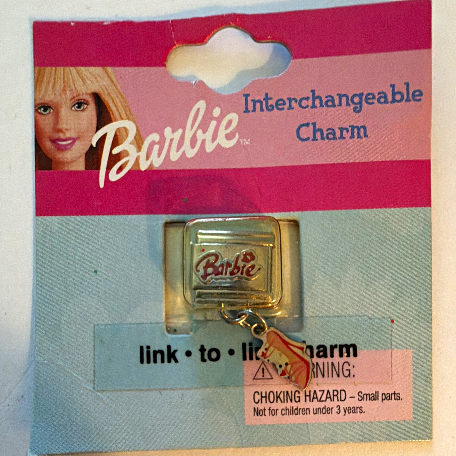 Vintage 2003 Barbie Interchangeable Charm Link Pink Heel Dangling (New) Vintage 2003 Barbie Interchangeable Charm Link Pink Heel Dangling (New)