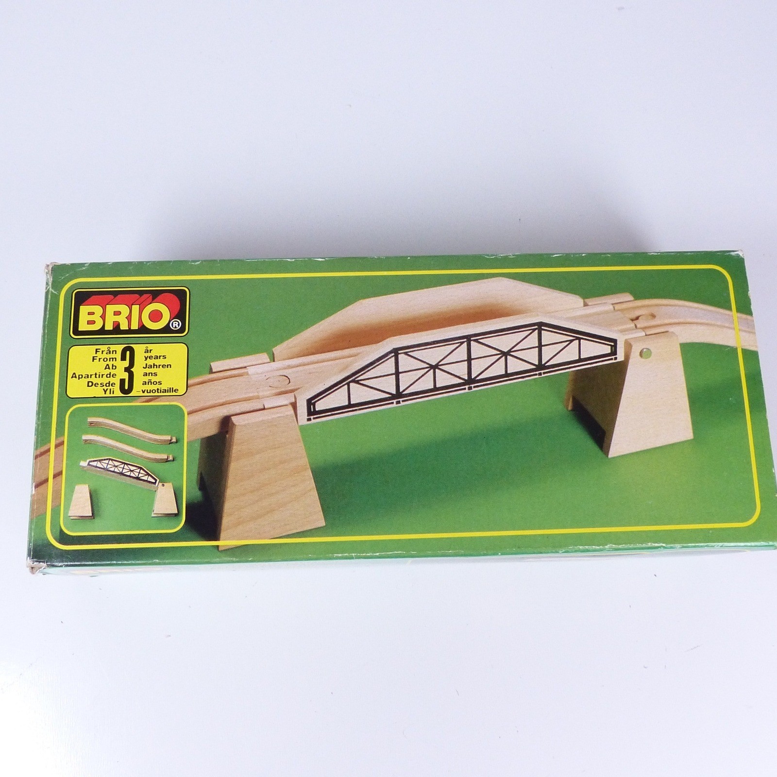 Vintage BRIO Lifting Bridge Wood Drawbridge Suspension 33364 Sweden Original Box