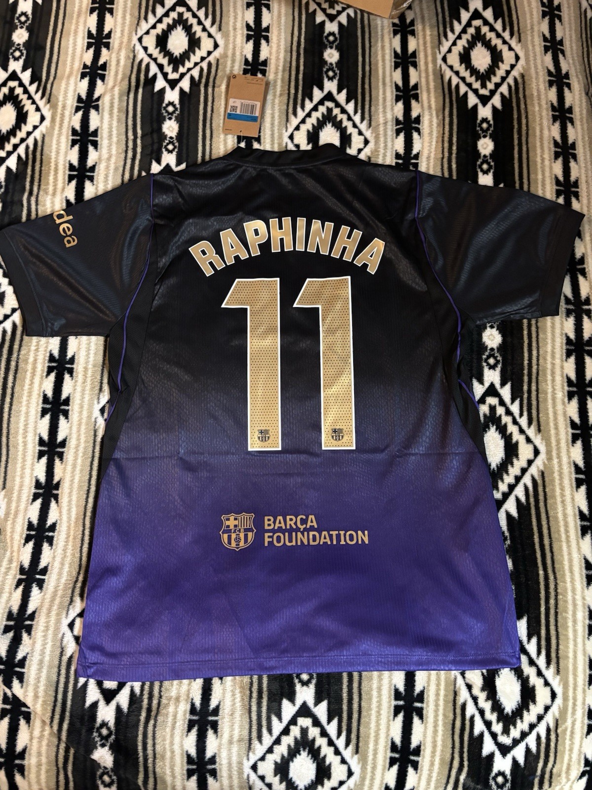 Nike FC Barcelona Raphinha #11 Dri-FIT Soccer Jersey Black/Purple Size M Nike FC Barcelona Raphinha #11 Dri-FIT Soccer Jersey Black/Purple Size M