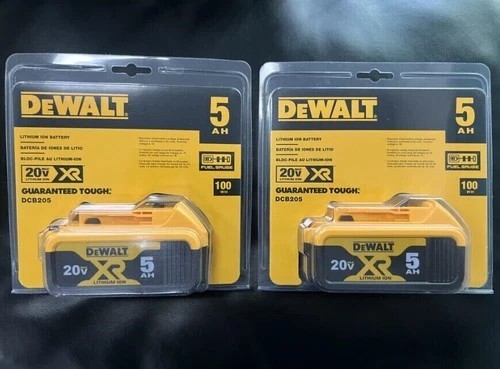 2 Pack DCB205 20V Max XR 5.0Ah Lithium-Ion Battery New US DCB205-2 Battery 2 Pack DCB205 20V Max XR 5.0Ah Lithium-Ion Battery New US DCB205-2 Battery