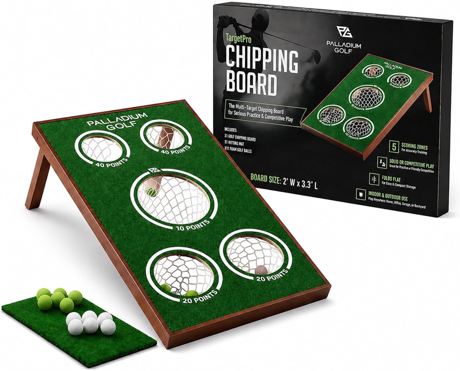 PG Palladium Golf Chipping Game Board Set 12 Balls Green PGC02 PG Palladium Golf Chipping Game Board Set 12 Balls Green PGC02