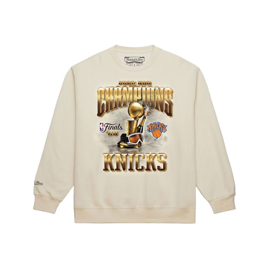New York Knicks Mitchell & Ness 2026 NBA Finals Champions Crewneck Sweatshirt New York Knicks Mitchell & Ness 2026 NBA Finals Champions Crewneck Sweatshirt