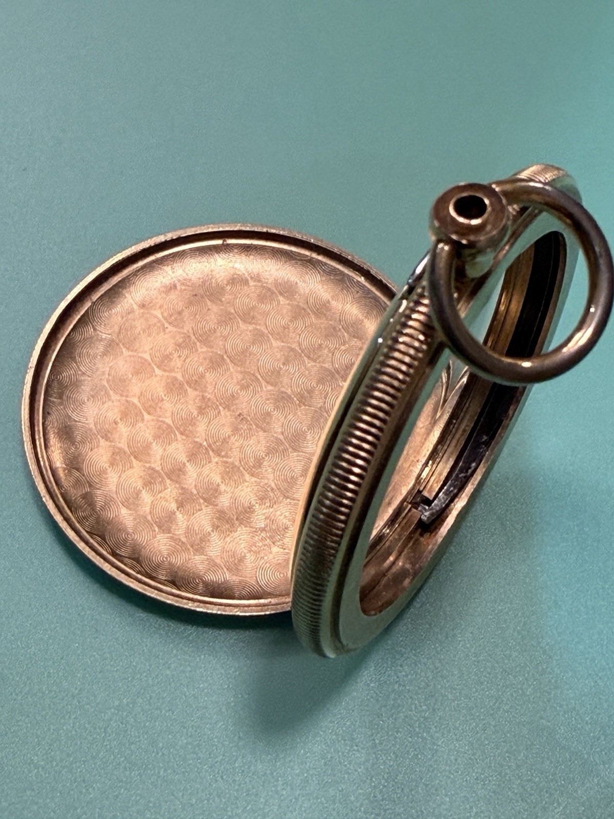 Antique Full Hunter Pocket Watch Case 41.5mm Gold Tone Crystal Parts Repair