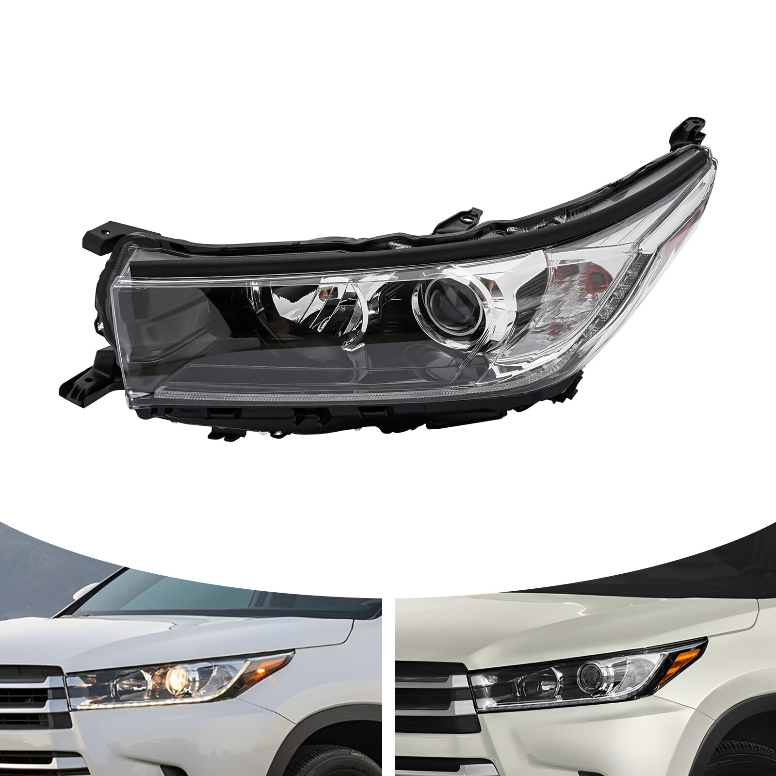 Headlight LH For 2017-2019 Toyota Highlander SE/Limited Left Driver w/LED DRL