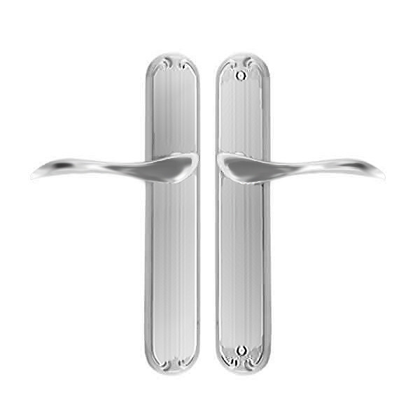 Pella Inactive Fixed Left Hand Handle Set for Hinged Door - Brushed Chrome