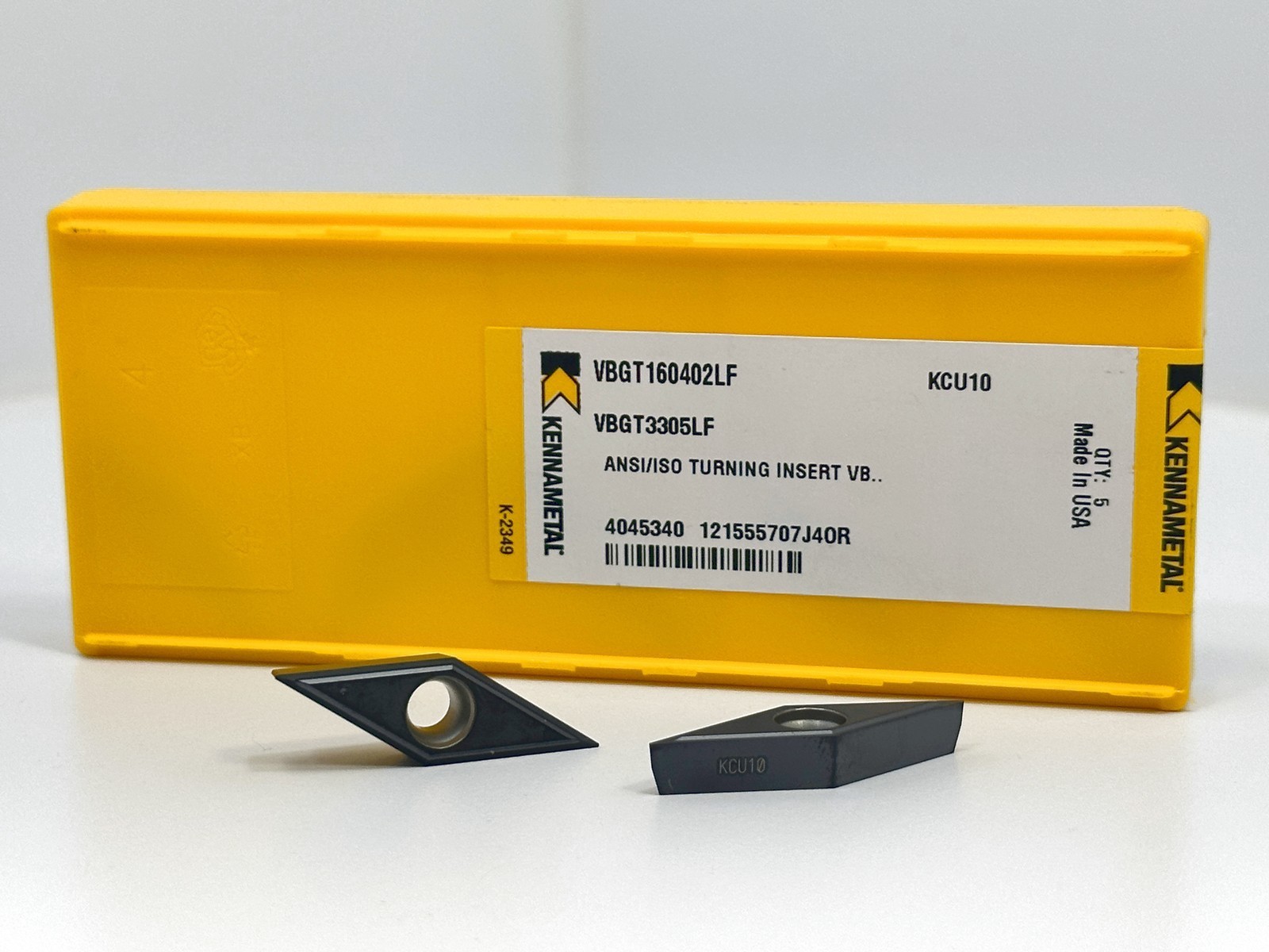 Kennametal VBGT3305LF VBGT160402LF New Carbide Inserts 4045340 Grade KCU10 7pcs Kennametal VBGT3305LF VBGT160402LF New Carbide Inserts 4045340 Grade KCU10 7pcs