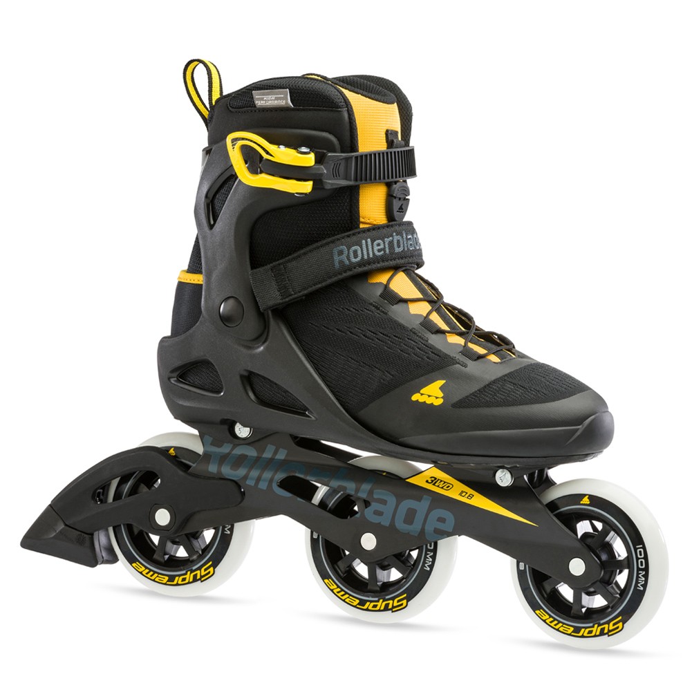 ROLLERBLADE Men's Macroblade 100 3WD Black/Safron Yellow Fitness Inline Skate