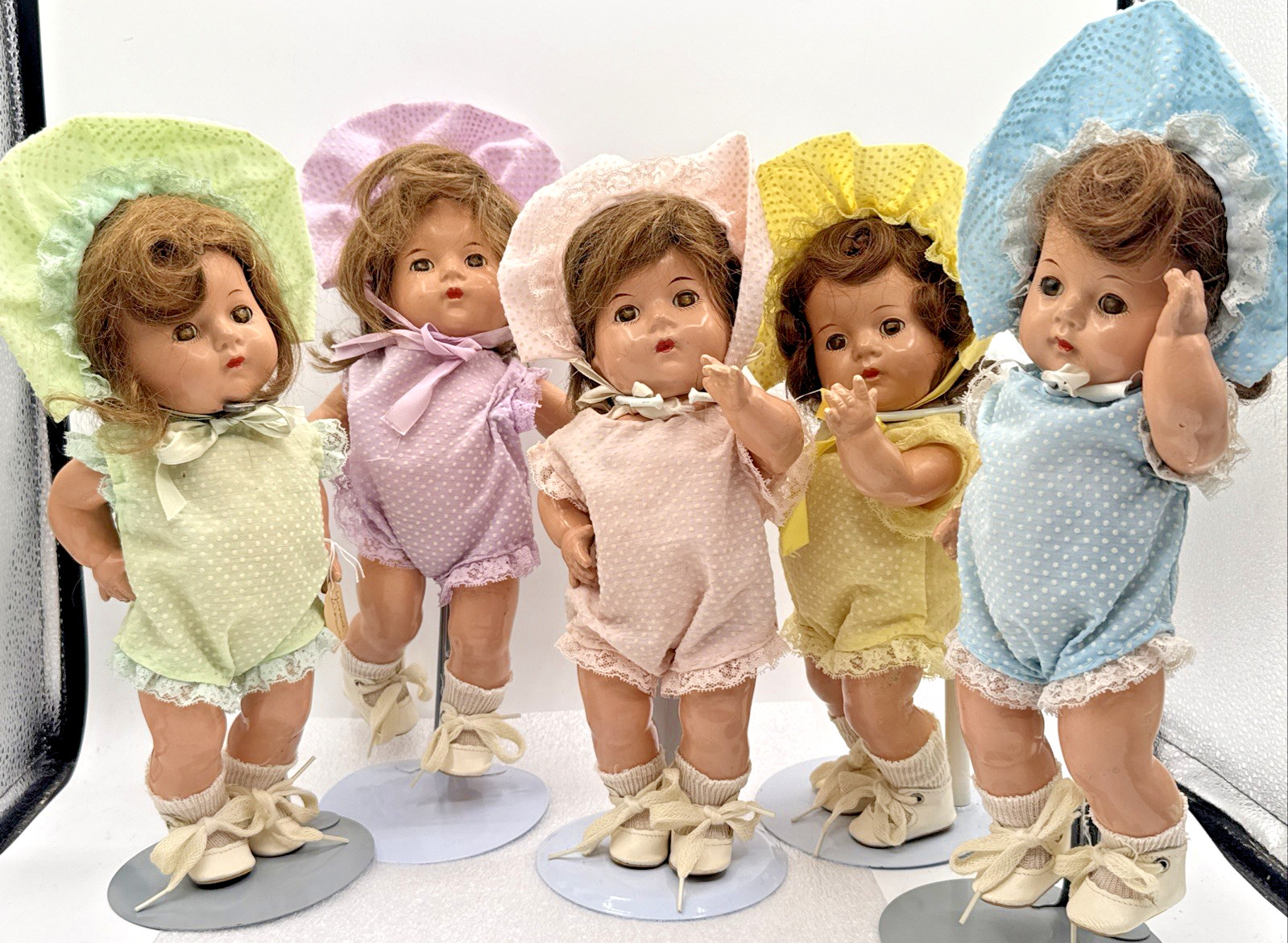 Madame Alexander 1930s Composition Dionne Quintuplets 11” Sleepy Eyes Real Hair