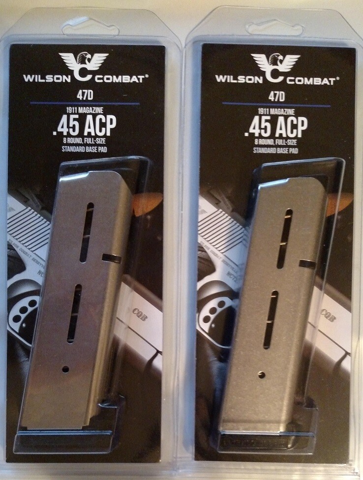 Wilson Combat 1911 45acp Full Size 8 Round Magazine 8rd Mag #47D - NEW - QTY 2 Wilson Combat 1911 45acp Full Size 8 Round Magazine 8rd Mag #47D - NEW - QTY 2