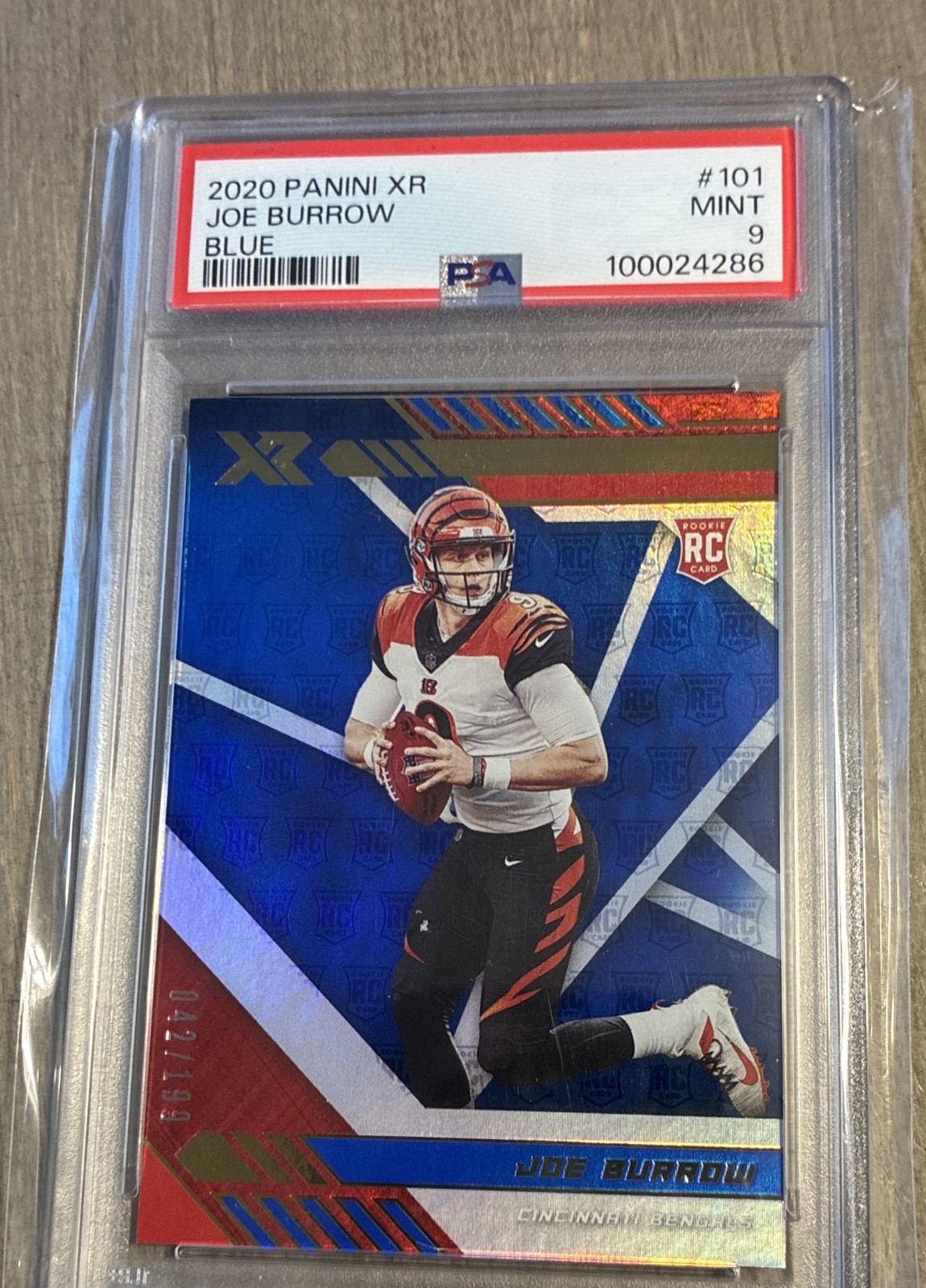 2020 Panini XR - Rookie Joe Burrow #101 Blue /199 (RC) 2020 Panini XR - Rookie Joe Burrow #101 Blue /199 (RC)
