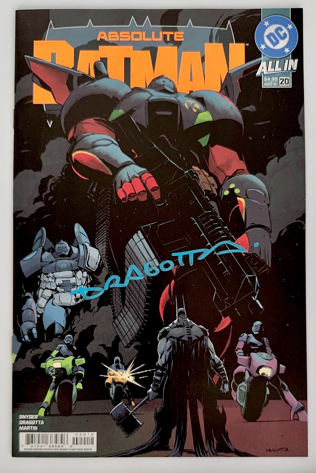 Absolute Batman #20 SIGNED Nick Dragotta COA 2nd Print Variant DC Comics