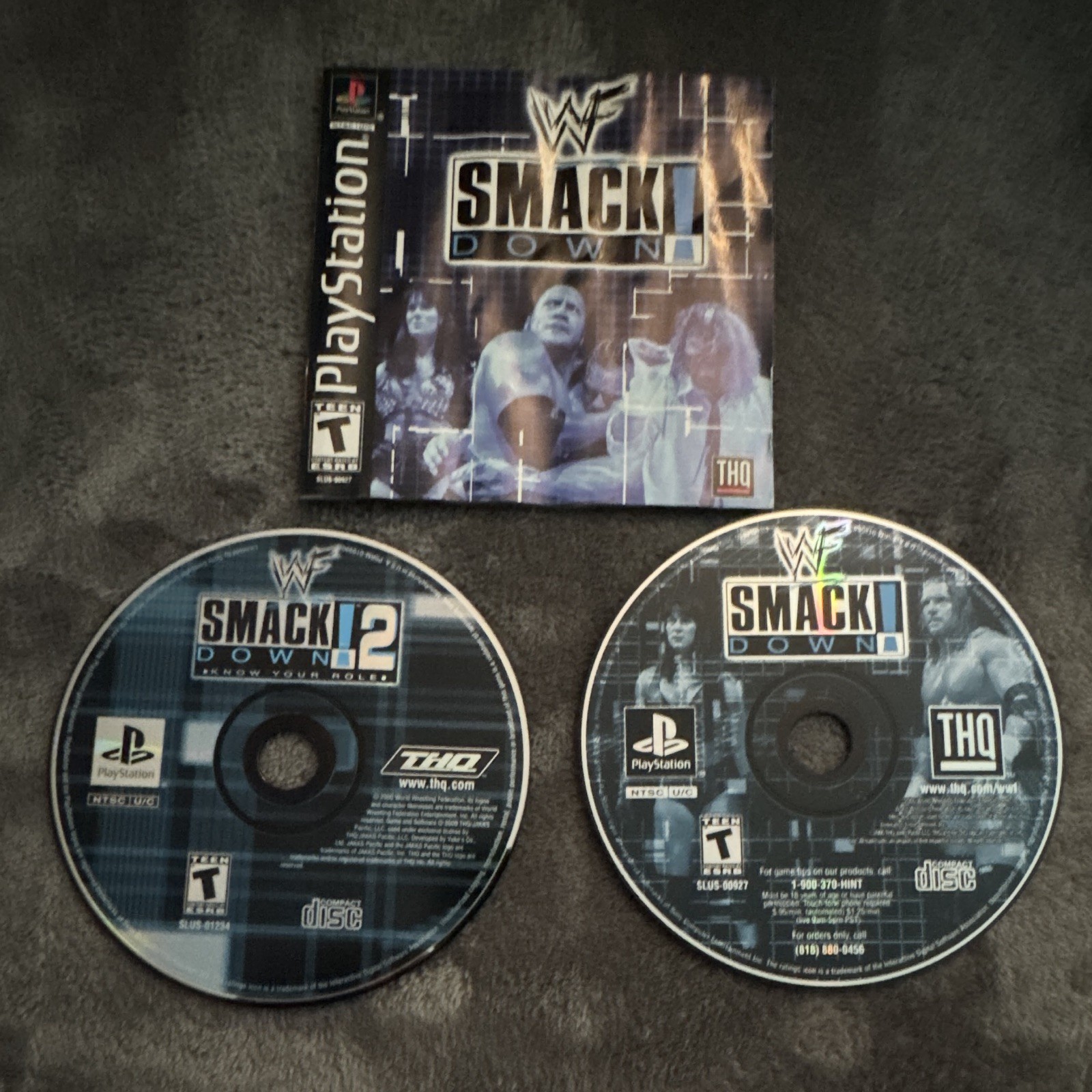 THQ WWF SmackDown 2: Know Your Role Sony PlayStation 1 PS1 T w/ Manual