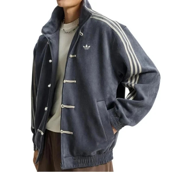 Adidas Originals Year Snake Limite Chinese Stand Collar Blue Grey Jacket 2026 Adidas Originals Year Snake Limite Chinese Stand Collar Blue Grey Jacket 2026
