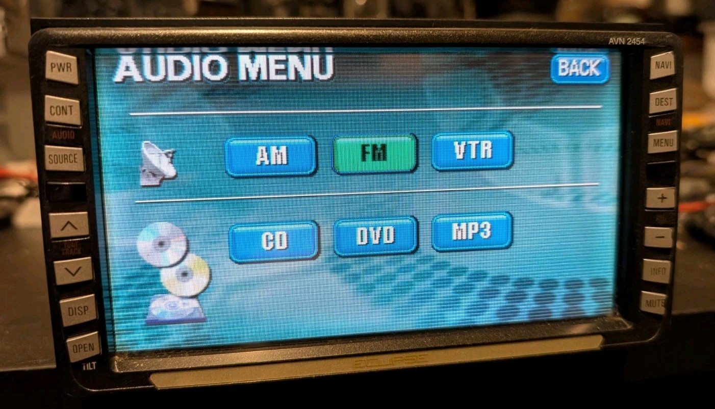 FUJITSU Eclipse TOUCHSCREEN CAR RADIO CD DVD NAV AVN 2454 6.5˝ Tilt -Has Issues FUJITSU Eclipse TOUCHSCREEN CAR RADIO CD DVD NAV AVN 2454 6.5˝ Tilt -Has Issues