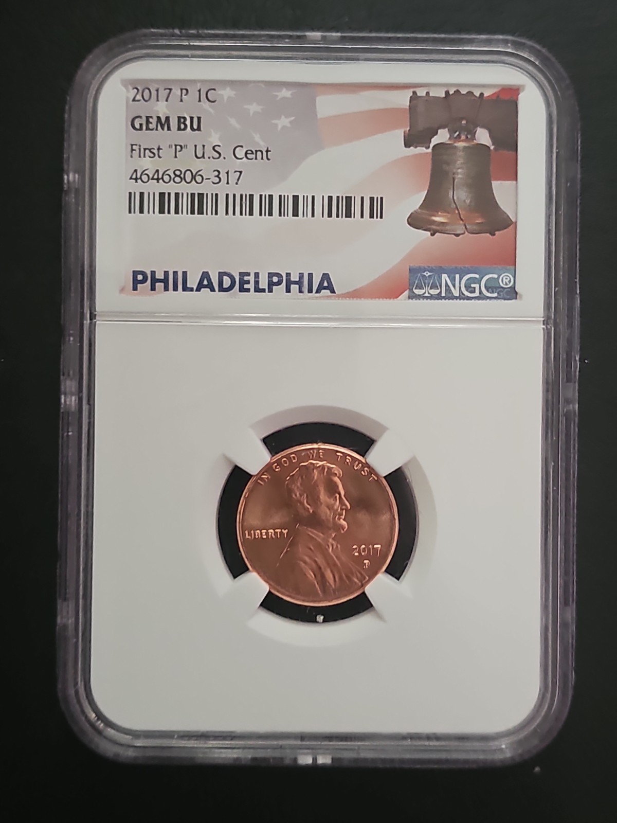 2017 P Lincoln Penny - First P Mint Mark - Gem BU 2017 P Lincoln Penny - First P Mint Mark - Gem BU