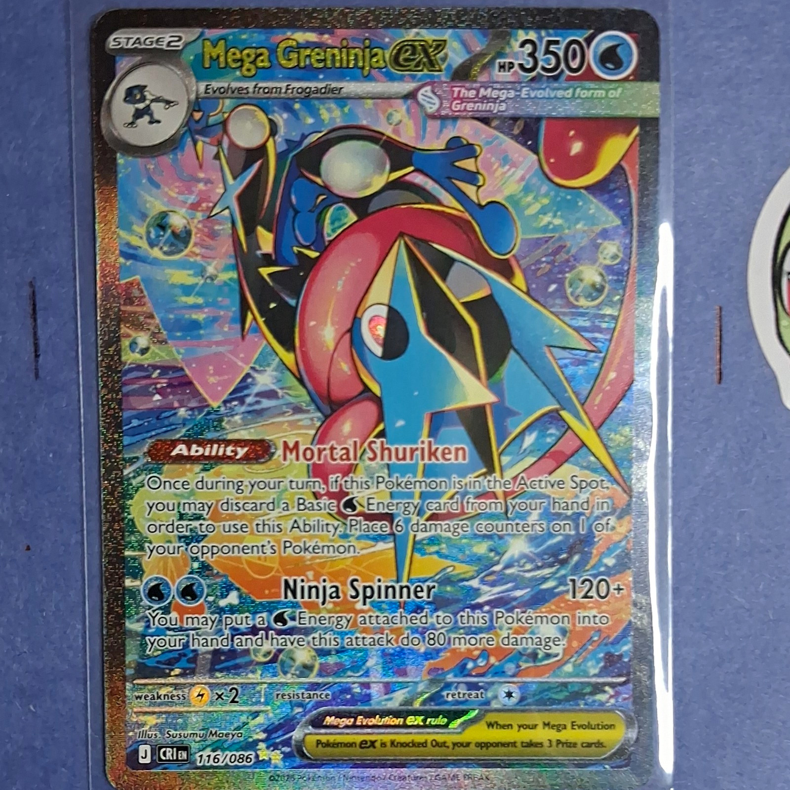 Pokemon TCG Mega Greninja EX 116/086 Full Art Holo Ultra Rare 350HP