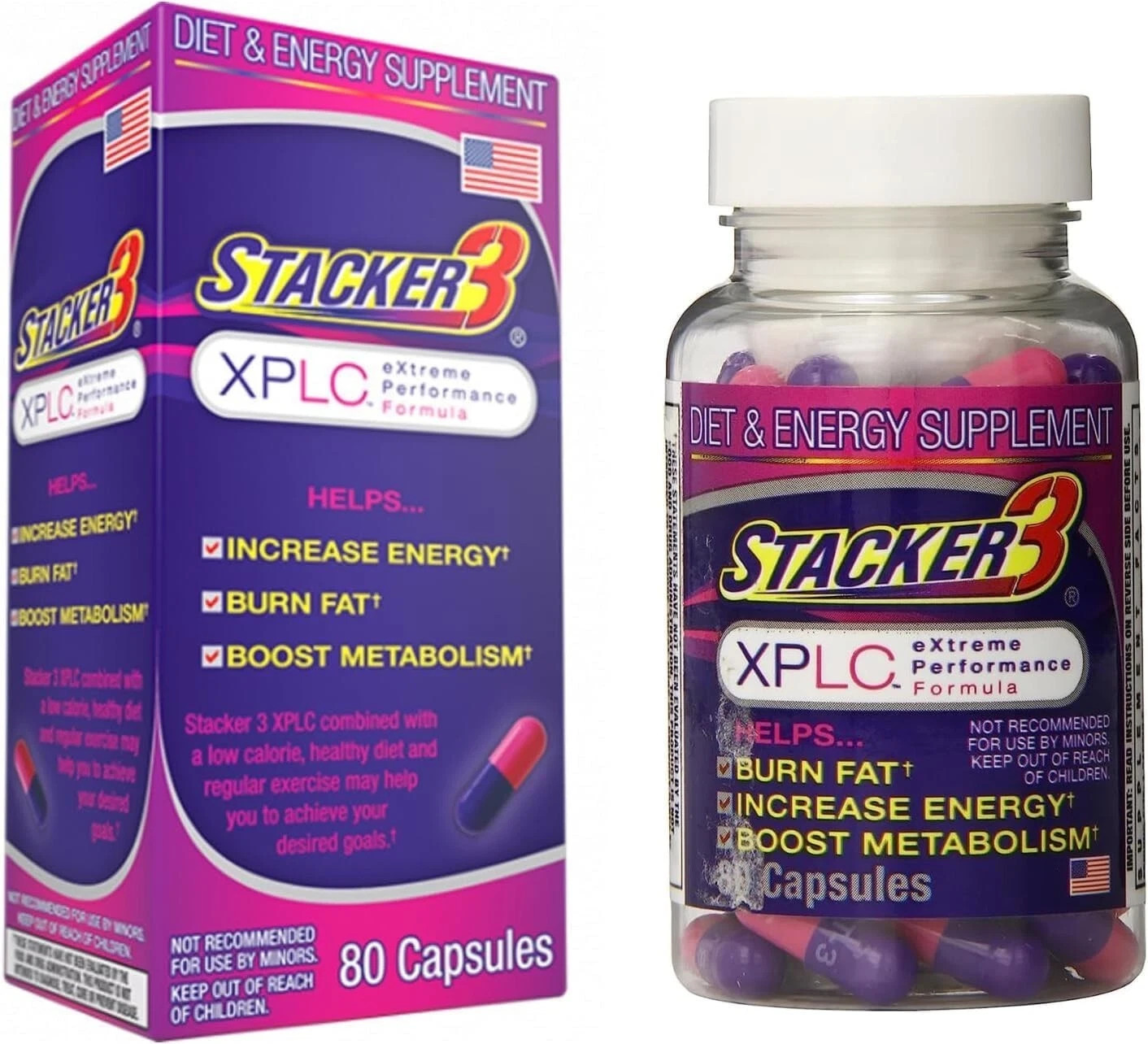 Stacker 3 XPLC Body Fat Burner and Metabolism Boosting 80 capsules