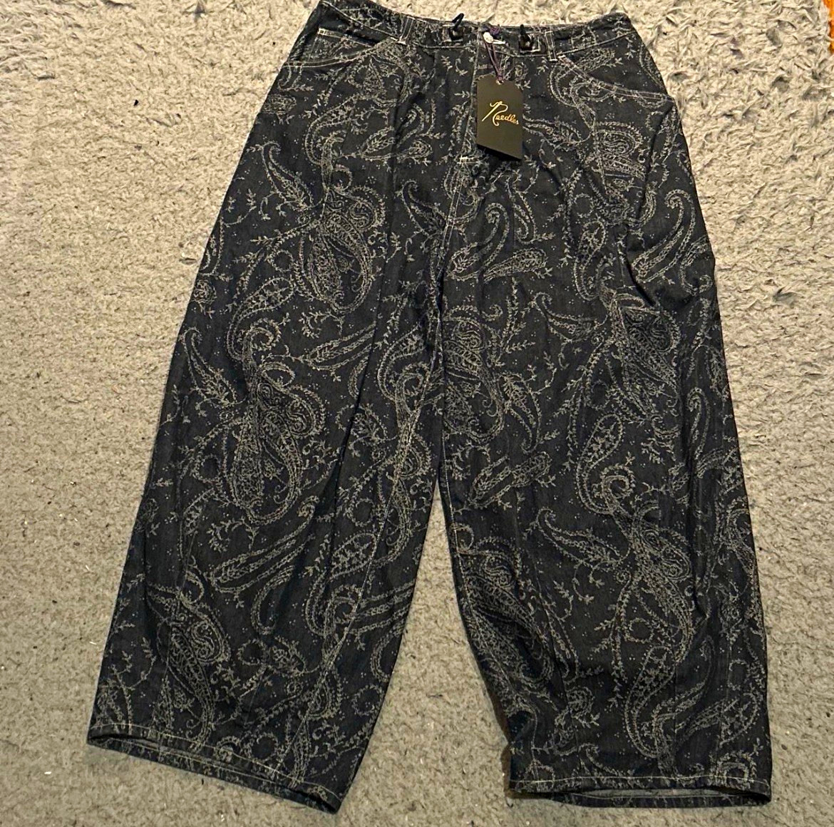Needles 10z Denim HD Pant in Paisley Jacquard/Denim. Needles 10z Denim HD Pant in Paisley Jacquard/Denim.