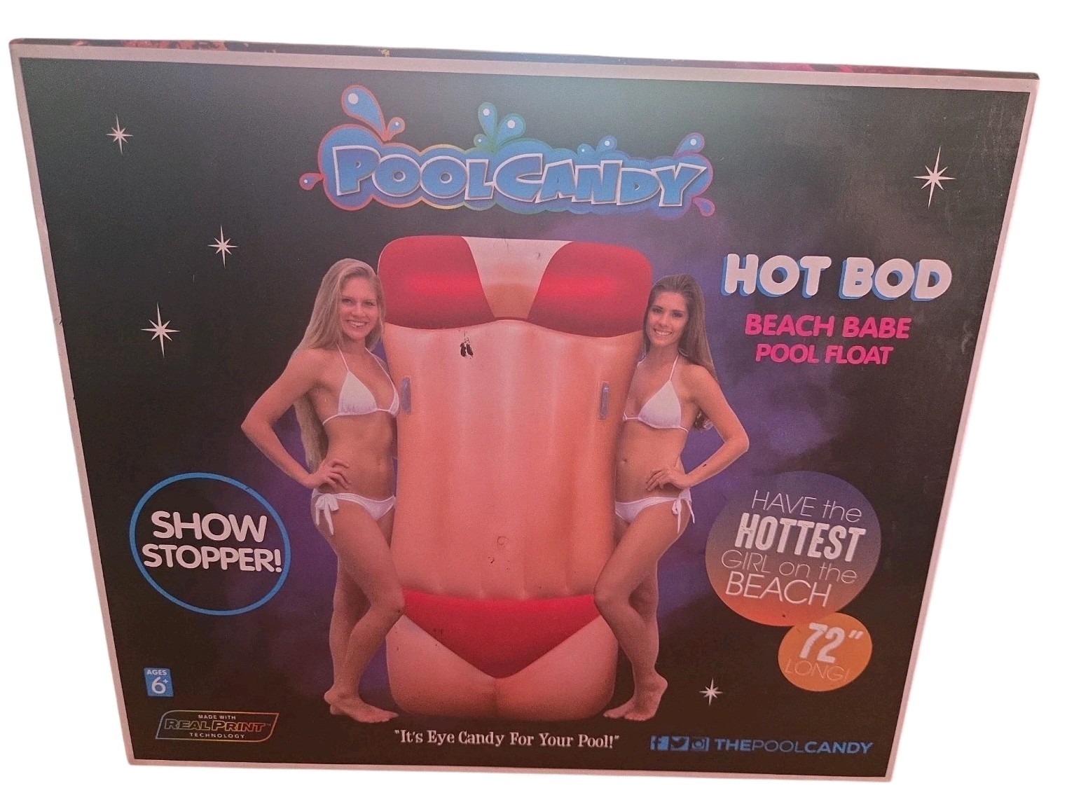Poolcandy HOT BOD Beach Babe XL Inflatable Pool Lounger Float 72 Poolcandy HOT BOD Beach Babe XL Inflatable Pool Lounger Float 72