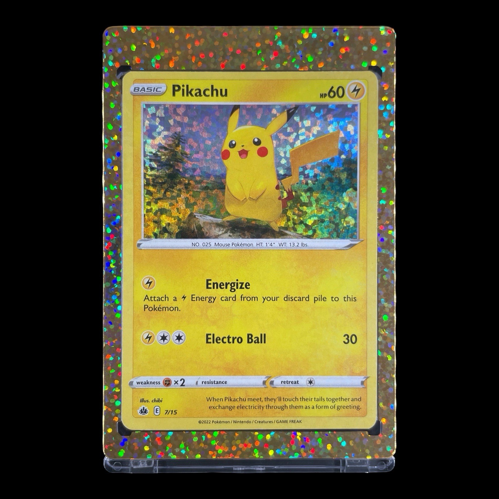 PIKACHU YELLOW SPARKLE CONFETTI HOLO FOIL CARD 2022 McDonald\'s Promo - Pokemon