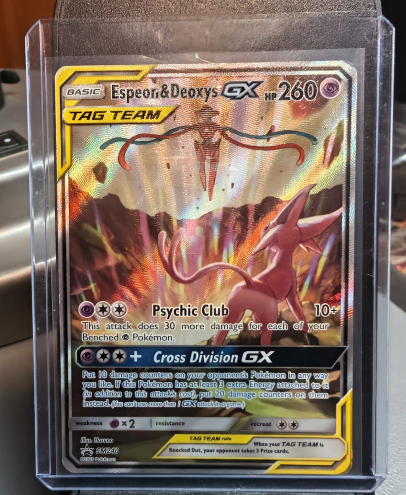 The Pokémon Company Pokemon TCG Espeon & Deoxys GX TAG TEAM Holo Promo SM240