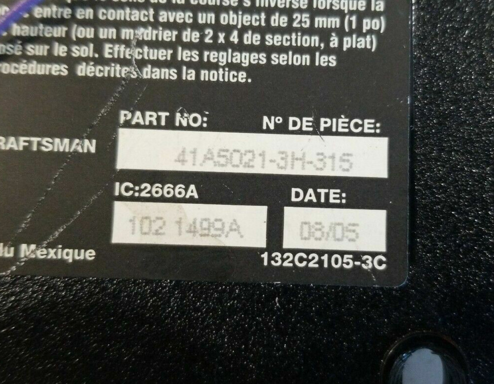OEM Sears Craftsman Circuit Board Purple Learn Button 41A5021-3H-315 BOARD ONLY