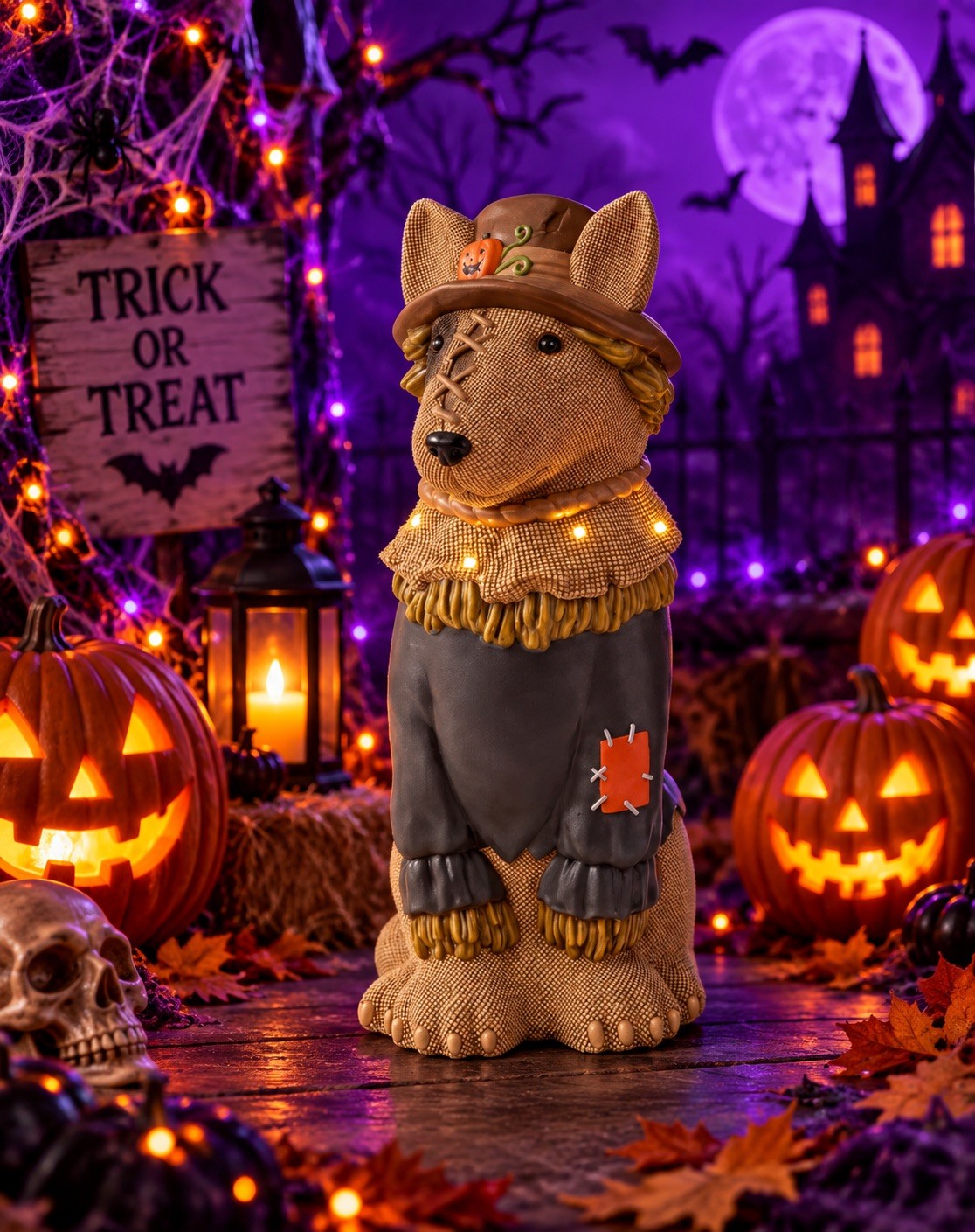 2026 Home Accents 2.5 Ft Scarecrow Bullterrier Halloween Dog Blow Mold LED 2026 Home Accents 2.5 Ft Scarecrow Bullterrier Halloween Dog Blow Mold LED