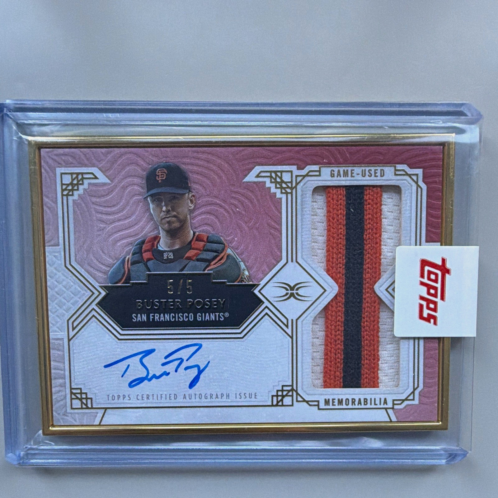 Topps 2025 Definitive Buster Posey Framed Auto Patch #FAPC-BP Giants /5