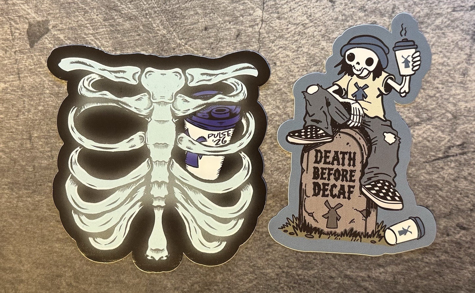 Dutch Bros Sticker Lot of 2 Pulse Employee Sticker + Death Before Decaf Sticker Dutch Bros Sticker Lot of 2 Pulse Employee Sticker + Death Before Decaf Sticker