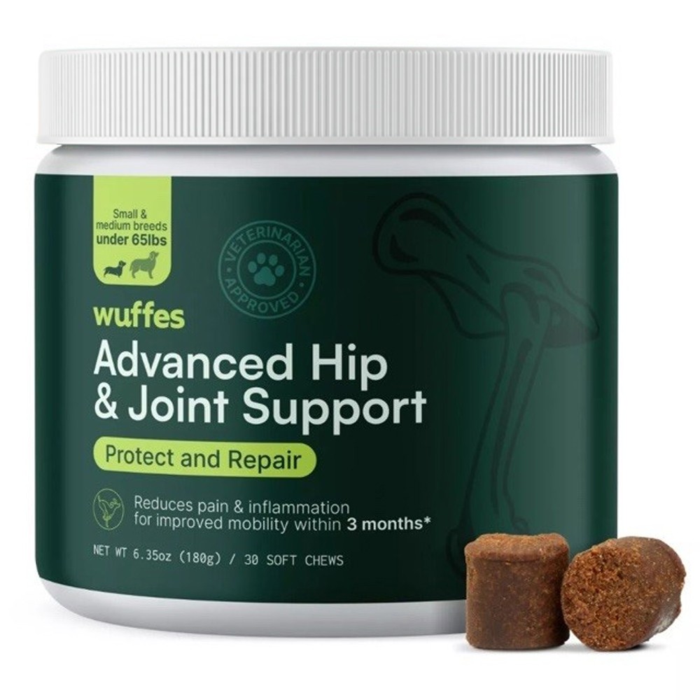 Wuffes Advanced Hip &Joint Support Chewables for Small and Medium Dogs