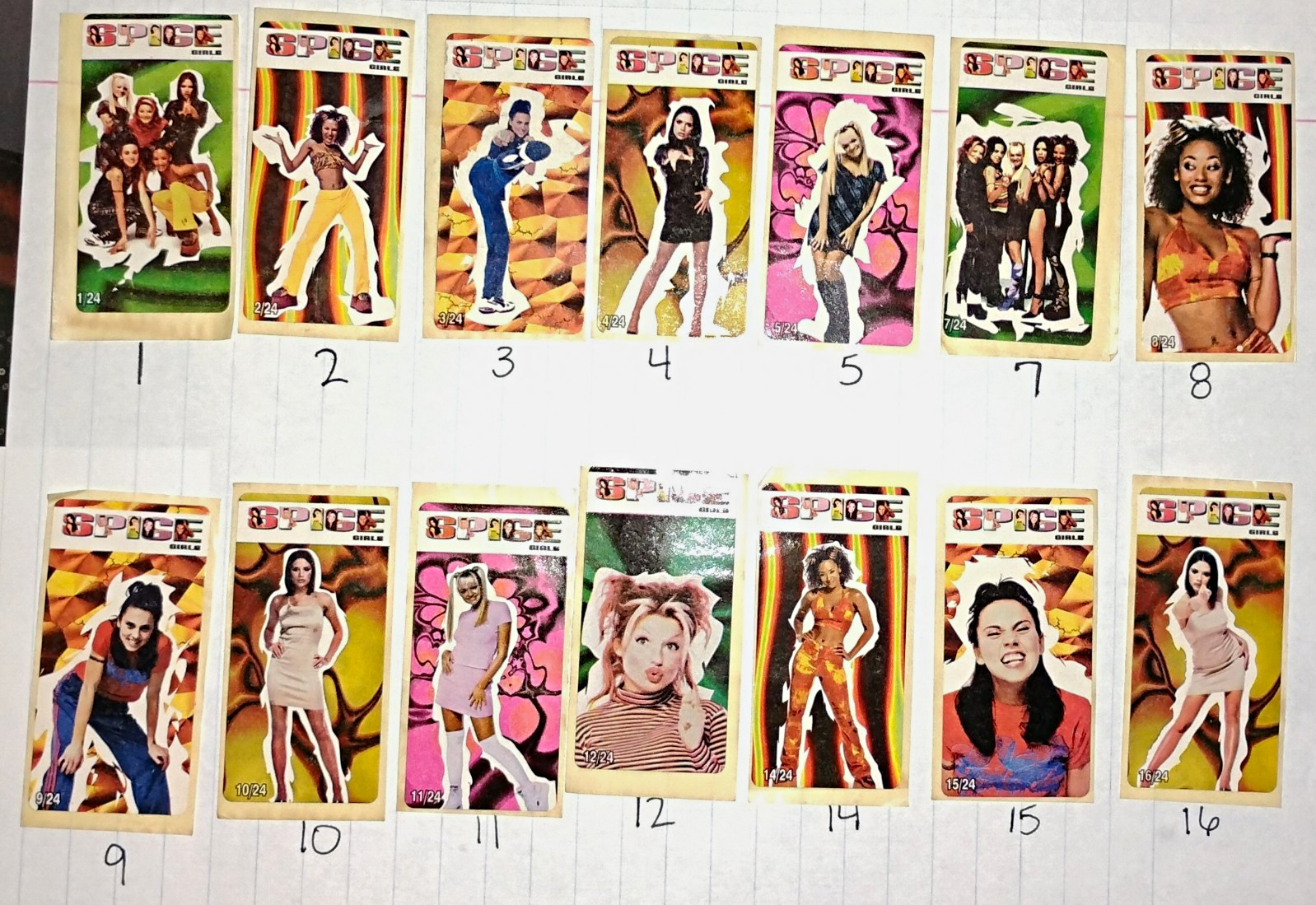 Vintage 1997 Spice Girls Chupa Chups Sticker Lot - 21/24 Near Complete Set