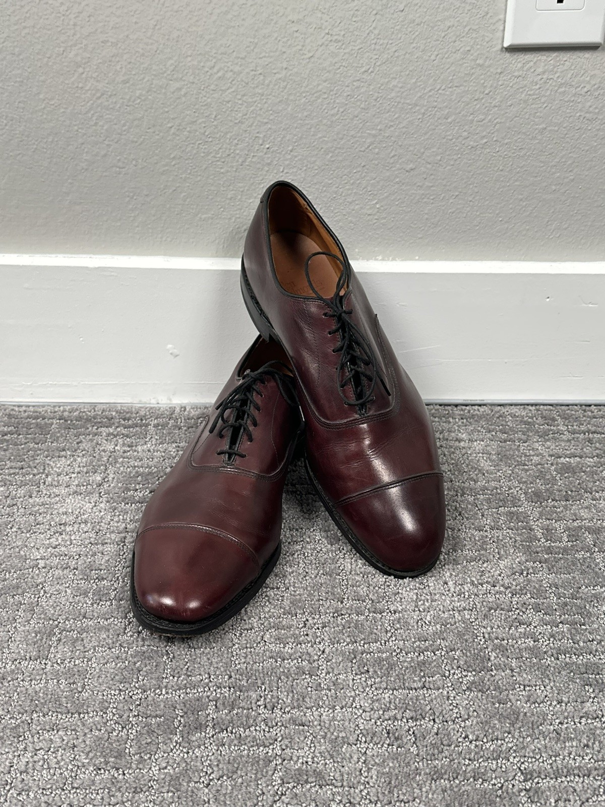 ALLEN EDMONDS Park Avenue Cap Toe Burgundy Oxblood Oxford Shoes Sz 12 D USA Made ALLEN EDMONDS Park Avenue Cap Toe Burgundy Oxblood Oxford Shoes Sz 12 D USA Made
