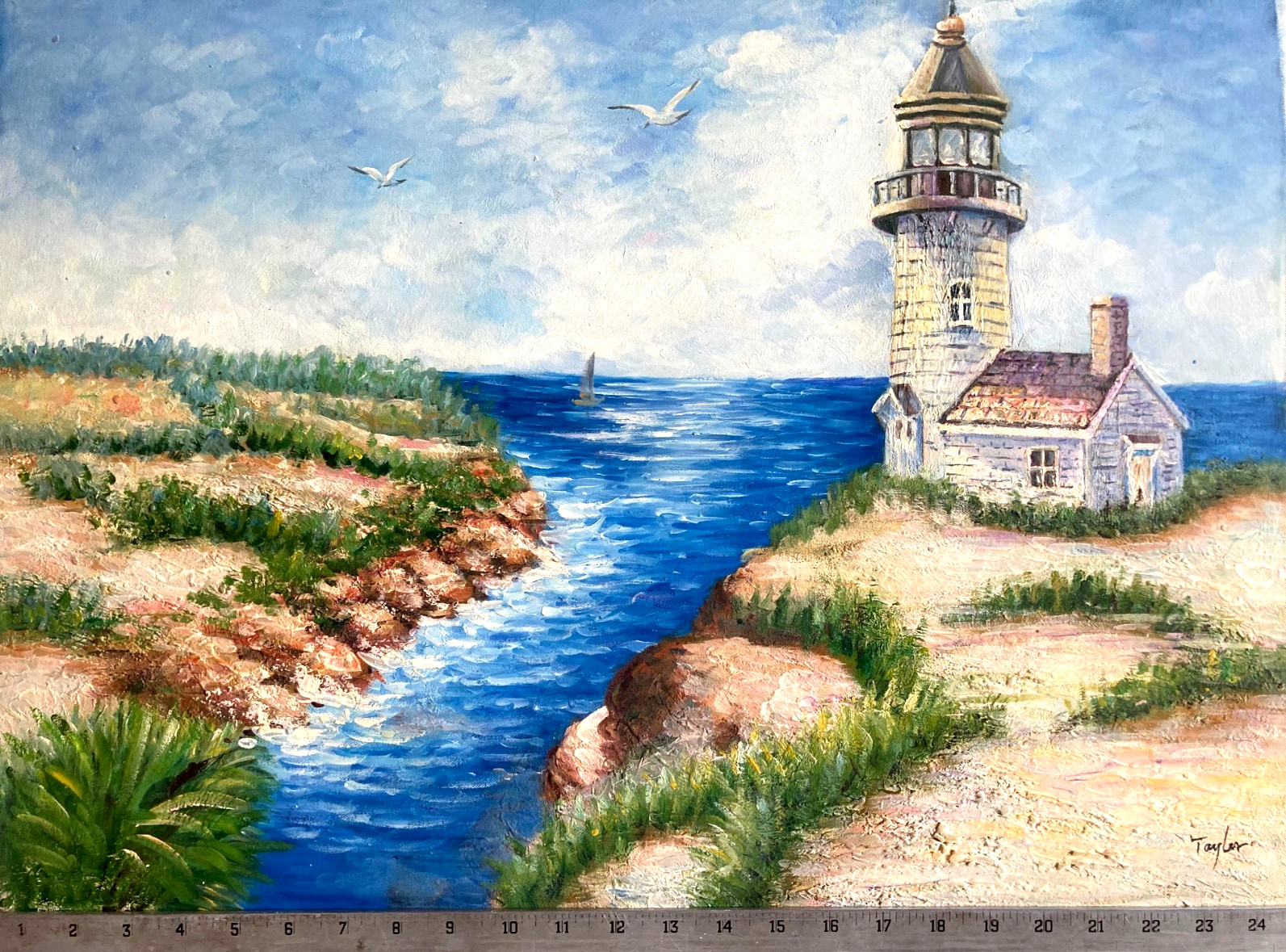 Original Oil Painting - Lighthouse Original Oil Painting - Lighthouse