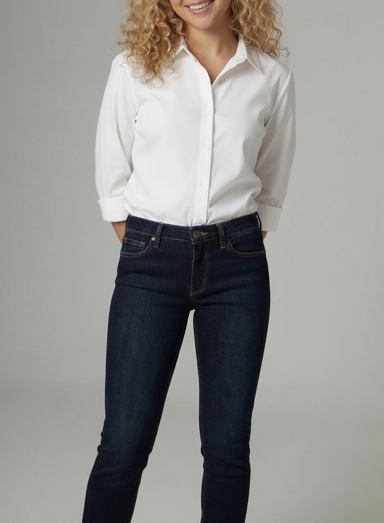 Talbots Women’s Size 4 Blue Denim Cotton Blend Flawless Slim Ankle Pant