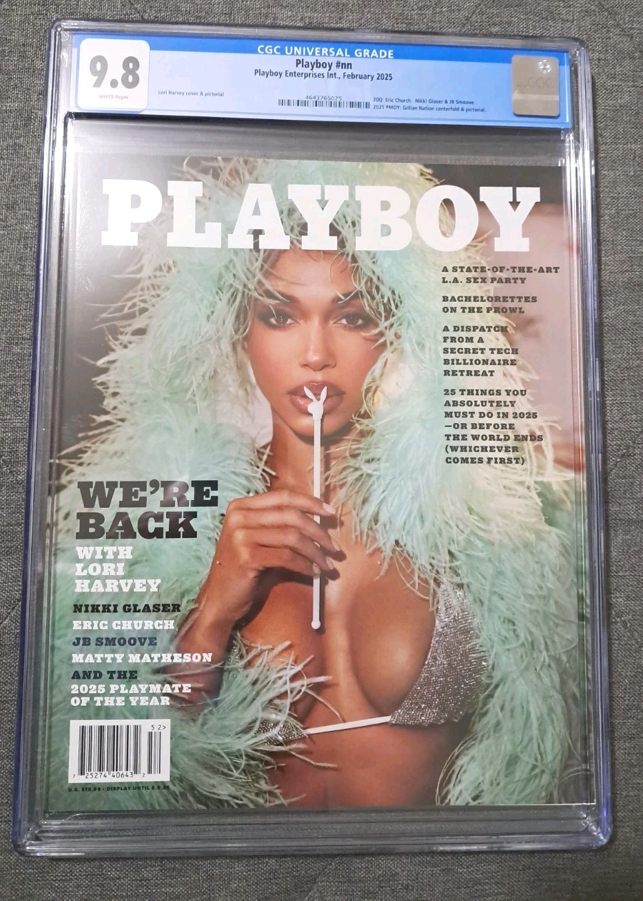 PLAYBOY MAGAZINE FEBRUARY 2025 CGC 9.8 LORI HARVEY GILLIAN NATION HIGHEST GRADE PLAYBOY MAGAZINE FEBRUARY 2025 CGC 9.8 LORI HARVEY GILLIAN NATION HIGHEST GRADE