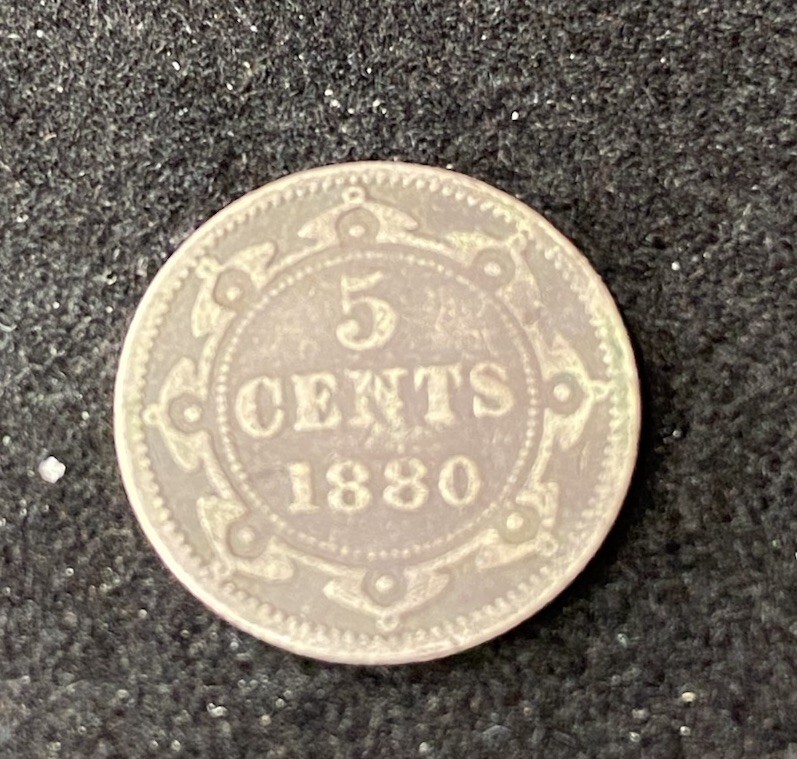 1880 Newfoundland 5 Cents 0.9250 Silver ASW 0.035 Oz 1880 Newfoundland 5 Cents 0.9250 Silver ASW 0.035 Oz