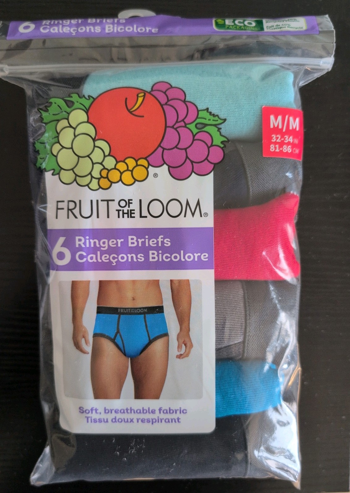 Very Rare - Men\'s Fruit Of The Loom Briefs - Ringer Style - Size Medium - 6 Pack Very Rare - Men\'s Fruit Of The Loom Briefs - Ringer Style - Size Medium - 6 Pack