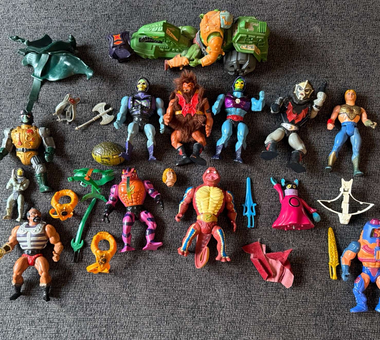 MOTU Vintage Action Figures Lot And Accessories And Vehicle